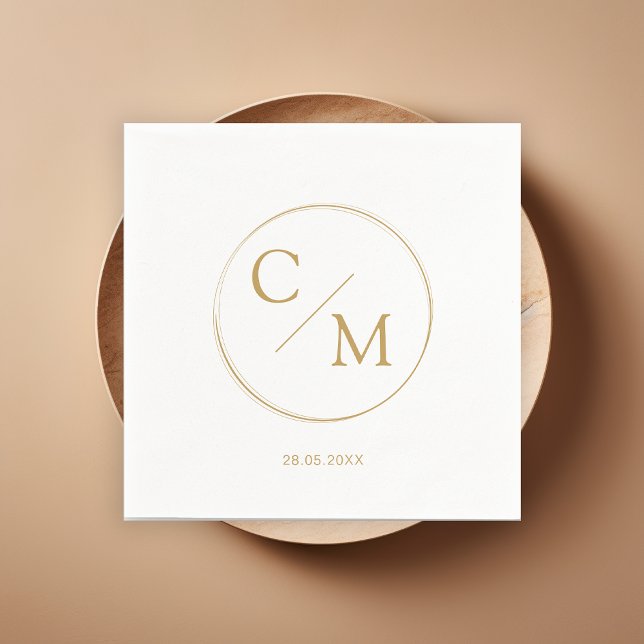 Serviette En Papier Monogramme simple et élégant Serviette serviettes (Créateur téléchargé)