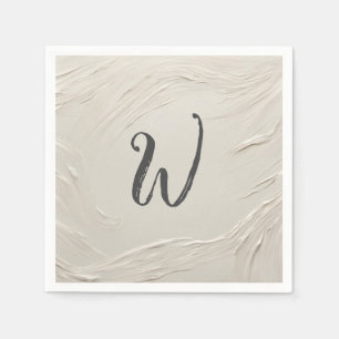 Serviette En Papier Monogramme sur la texture ivoire Abstraite