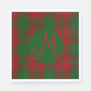 Serviette En Papier Monogramme Tartan Middleton