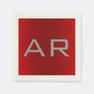 Serviette En Papier Monogramme tendance gris élégant