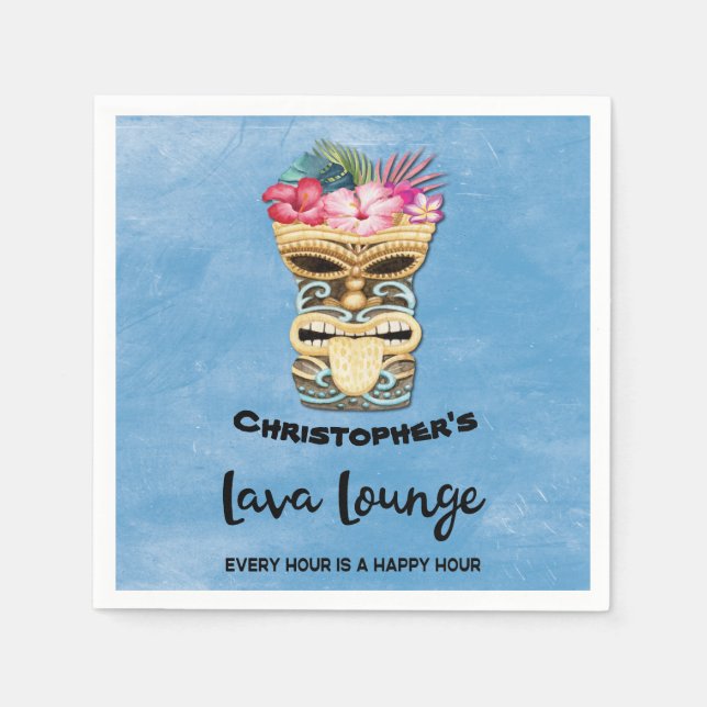 Serviette En Papier Monogramme Tiki Bar Lava Lounge Party (Devant)