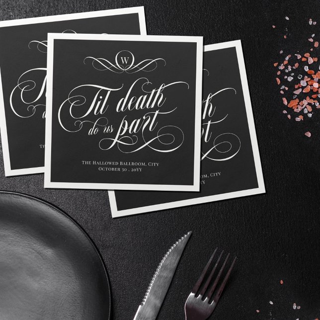 Serviette En Papier Monogramme Tourbillonnant jusqu'à la mort Do us Pa (Créateur téléchargé)