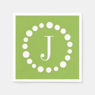 Serviette En Papier Monogramme vert Personnaliser J Papier initial ser
