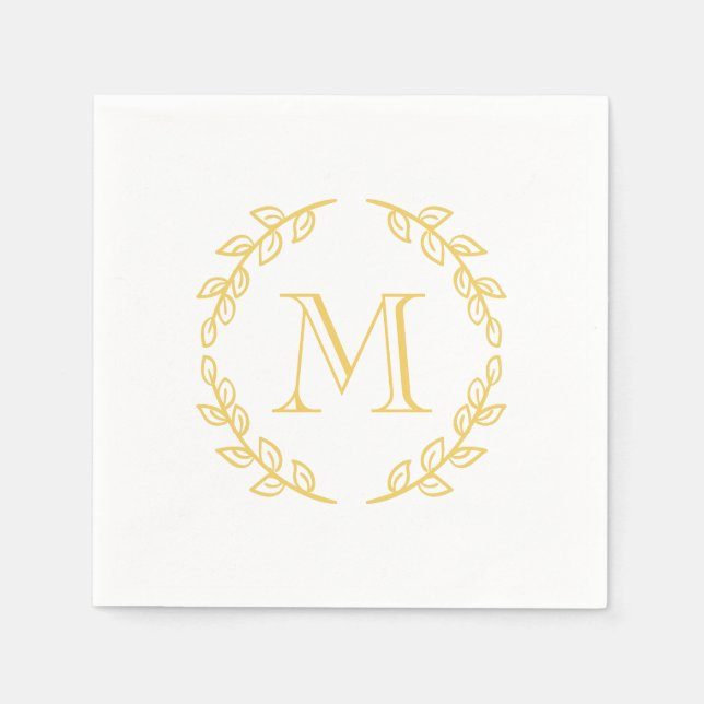 Serviette En Papier Monogramme vintage (Devant)