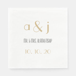 Serviette En Papier Monogrammes Art Déco | Papier mariage