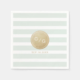 Serviette En Papier Monographie de mariage moderne minimaliste modifia