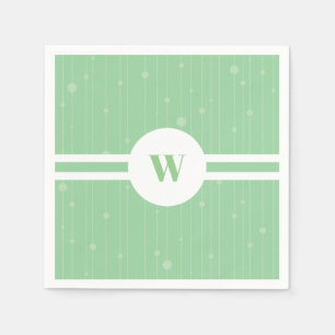 Serviette En Papier Monographie de motif vert à la menthe dans un cadr