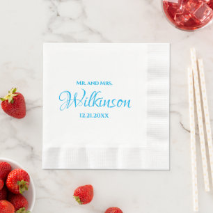 Serviette En Papier Monsieur et Madame Serviettes de cocktail de récep