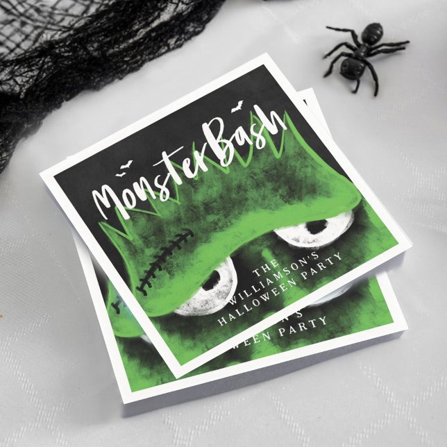 Serviette En Papier Monster Bash Éffrayant Frankenstein Halloween (Monster Bash Spooky Frankenstein Halloween Party Napkins)