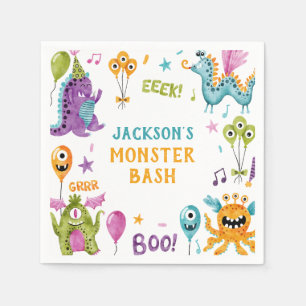 Serviette En Papier Monster Bash Little Monster Fête d'anniversaire
