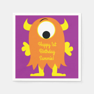 Serviette En Papier Monster Cute Funny Anniversaire de enfant Party Th