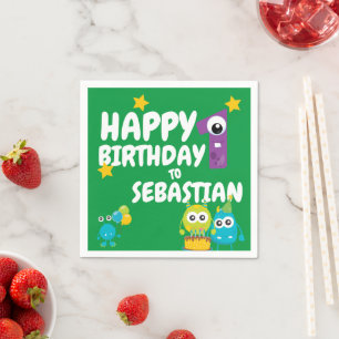 Serviette En Papier Monster Fun Un Anniversaire Anniversaire Personnal