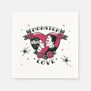 Serviette En Papier Monster Love Bride de Frankenstein Tattoo Vintage