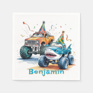 Serviette En Papier Monster Shark Camion Anniversaire Bash