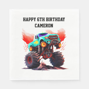 Serviette En Papier Monster Truck Anniversaire de enfant Party
