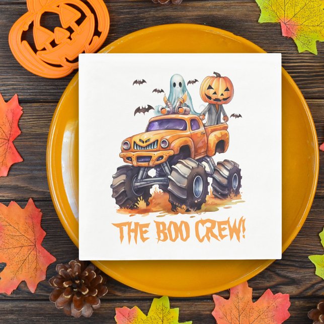 Serviette En Papier Monster Truck Modern Bow Crew Cute Halloween (Créateur téléchargé)