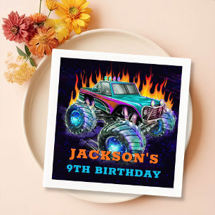 Serviette En Papier Monster Truck Rally Anniversaire de fête Napkins