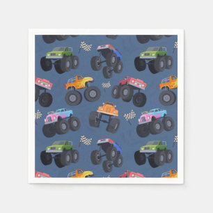 Serviette En Papier Monster Trucks Anniversaire Party Blue