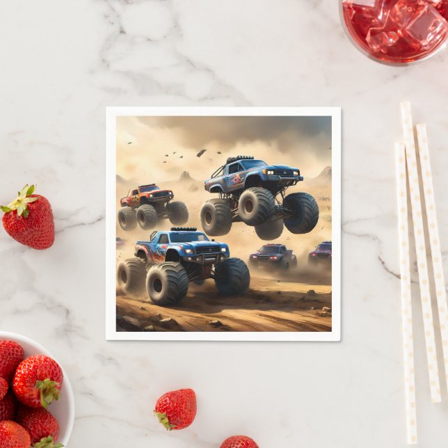 Serviette En Papier Monster Trucks Mayhem, (En situation)