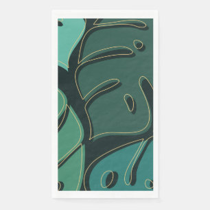 Serviette En Papier Monstère géante verte design feuille
