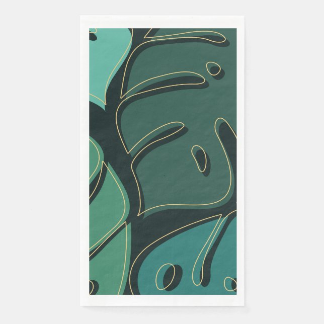 Serviette En Papier Monstère géante verte design feuille (Devant)