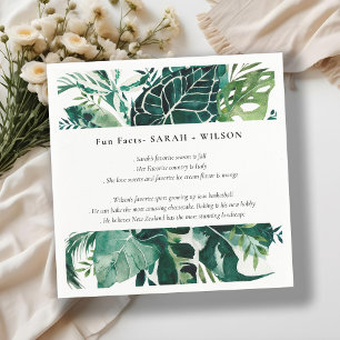 Serviette En Papier Monstère Tropicale Green Foliage Mariage Fun Faits