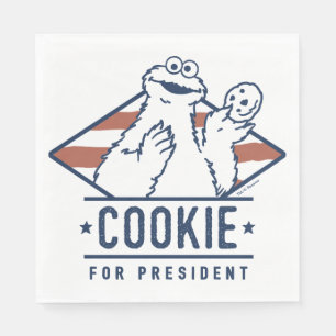 Serviette En Papier Monstre de cookies vintage pour le président