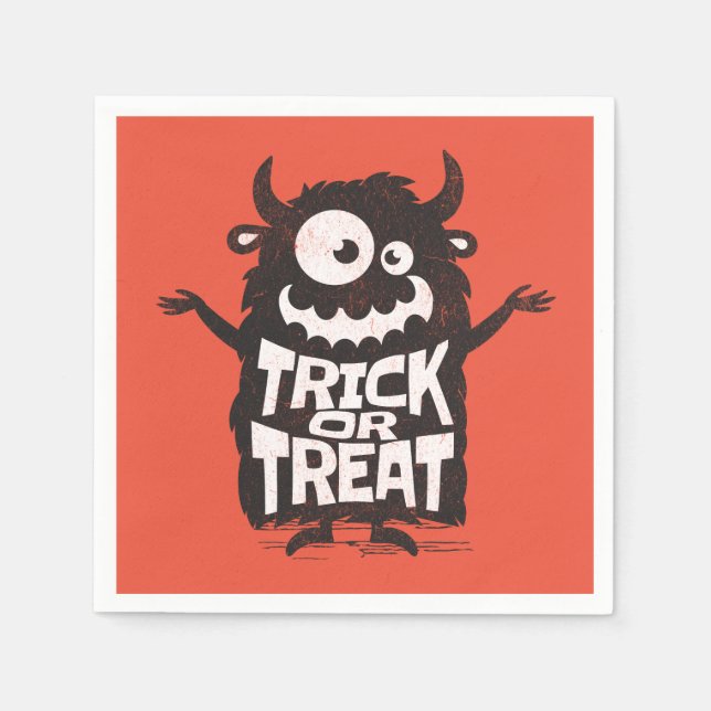 Serviette En Papier Monstre d'Halloween (Devant)