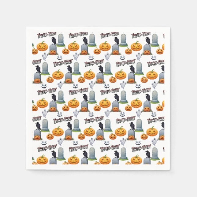 Serviette En Papier Monstre idiot d'Halloween (Devant)
