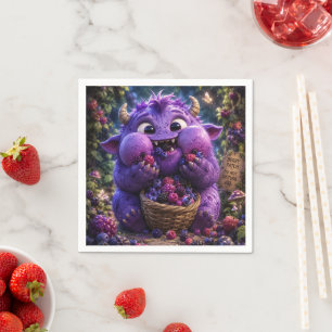 Serviette En Papier Monstre Mignon Bandit de Baies Fantastique Art de