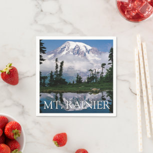 Serviette En Papier Mont Rainier Reflet dans un étang de montagne