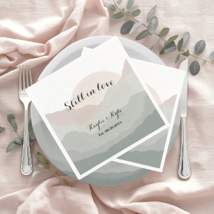 Serviette En Papier Montagne aquarelle Boho Anniversaire de mariage 