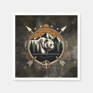 Serviette En Papier Montagne de l'ours extérieur vintage rustique
