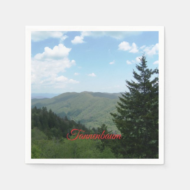 Serviette En Papier Montagne de Tannenbaum Noël (Devant)