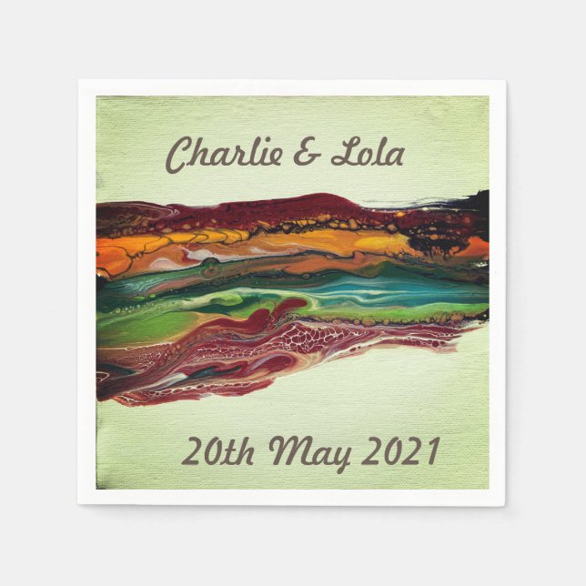 Serviette En Papier Montagnes Abstraites (Devant)