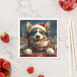 Serviette En Papier Montagnes Russes Chien Blue Heeler Noël