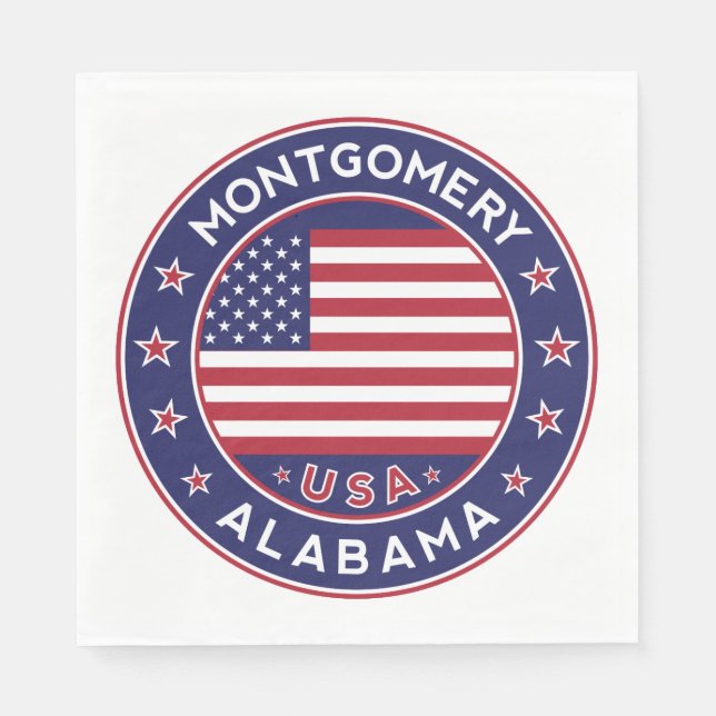 Serviette En Papier Montgomery, Alabama (Devant)