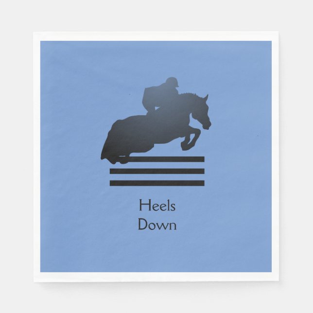 Serviette En Papier Montrez le cavalier qui franchit un obstacle. (Devant)