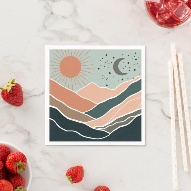 Serviette En Papier Monts Sun & Moon (En situation)