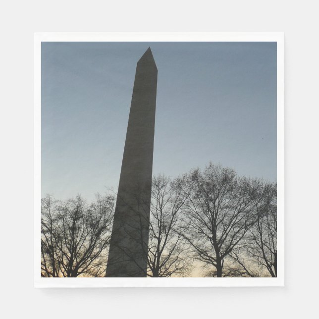 Serviette En Papier Monument de Washington dans le paysage d'hiver II (Devant)