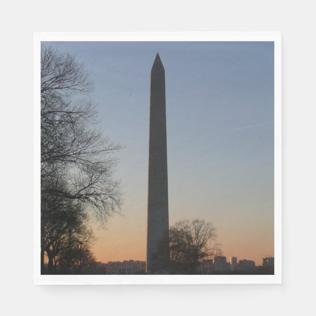 Serviette En Papier Monument Washington au coucher du soleil à DC (Devant)