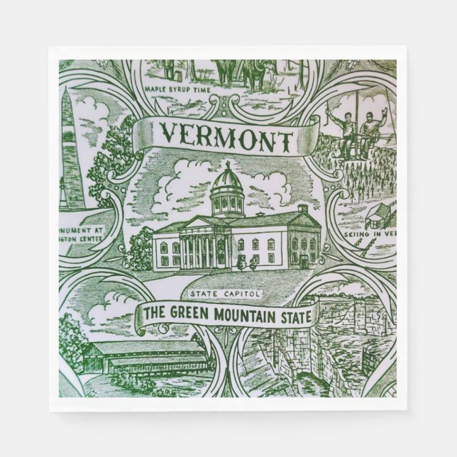 Serviette En Papier Monuments du papier du Vermont  (Devant)
