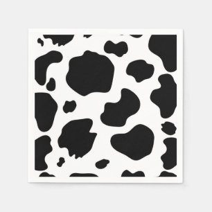 Serviette En Papier Moo Cow Spots Imprimer Black & White Anniversaire 