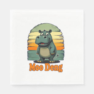 Serviette En Papier Moo Deng Baby mignonne Hippo bébé Pygmy drôle Vint