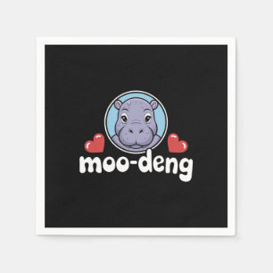 Serviette En Papier Moo Deng Bouncy Pig en image bébé hippopotame thaï