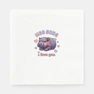 Serviette En Papier Moo Deng l'amusant Baby Pygmy Hippo mignonne Hippo