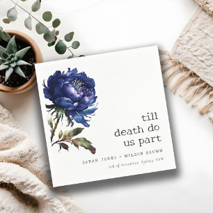 Serviette En Papier Moody Gothic Dark Blue Navy Mariage