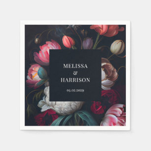 Serviette En Papier Moody Peony Mariage floral