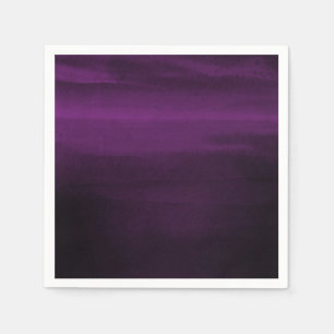 Serviette En Papier Moody Purple Plum Moderne Aquarelle Chic Élégant