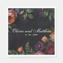 Moody vintage boho floral foncé roses